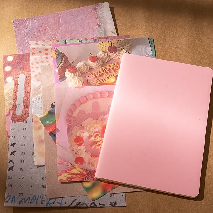 YagCu Scrapbook Kit for Beginners, Aesthetic Junk Journal Supplies, Scrapbooking and Journaling Materials, Bullet Journals Stationery, Planner DIY Arts Craft, Women Adults