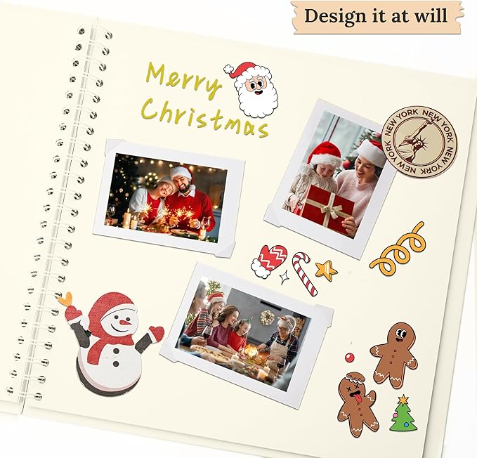 Scrapbook 8x8 Inch DIY Scrapbook Album Hardcover Kraft Paper Scrap Book Photo Albums 40 Pages Perfect for 4x6 / 5x7 Photos Memory Book for Family, Wedding