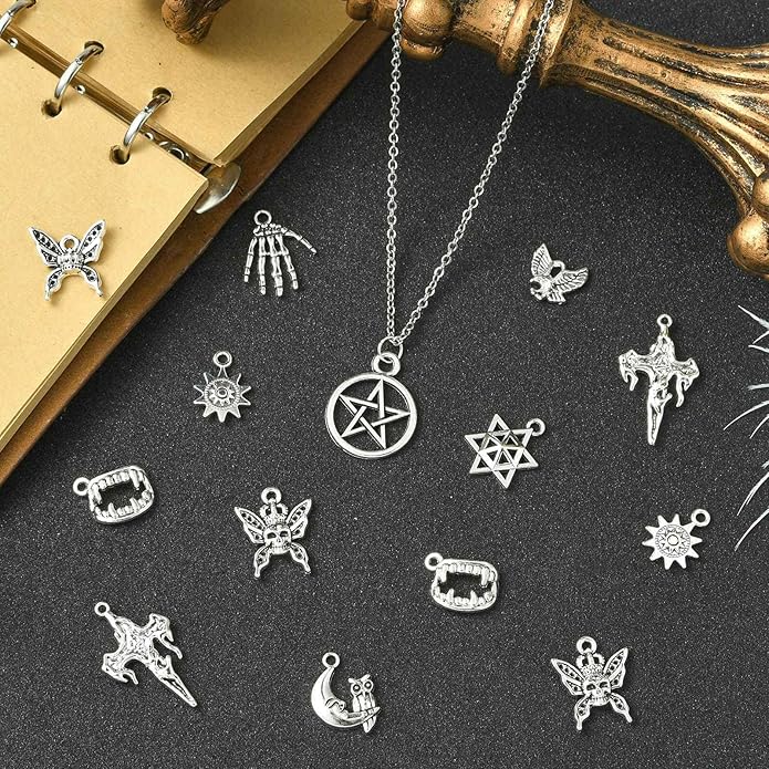 Antique Silver Cross Drink Insect Animal Theme Charms for DIY Jewelry Bracelet Necklace Earring Keychain Decor