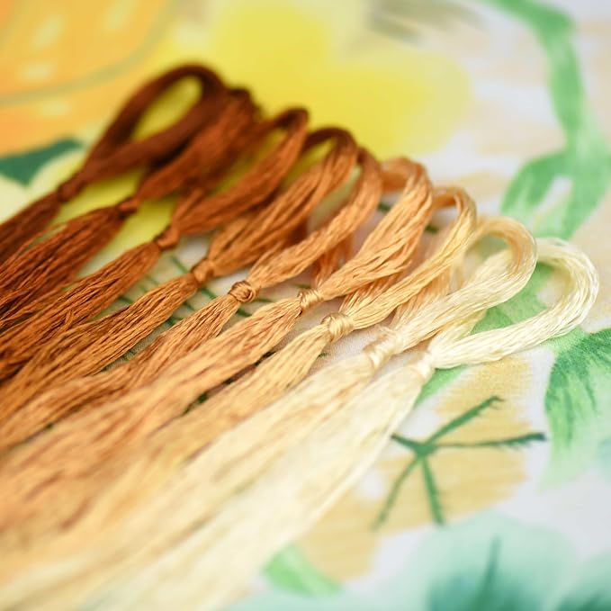 Natural 100% Silk Thread, Handmade Embroidery Thread Silk Floss 9 Colors 110m Each (58)