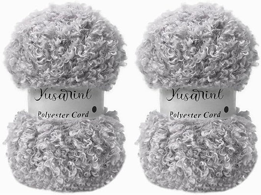(32 Colors Available) Yusarinl 2 Skeins Teddy Bear Yarn,Fuzzy Yarn for Crochet Polyester Plush Fur for Crafts Fluffy Fuzzy for Knitting(6.7 oz, 80 yds)-Light Gray