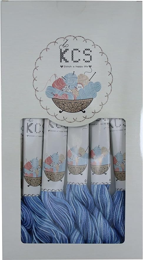 KCS Big skeins of 25 Meters Size 25 Color Variegated Cross Stitch Stranded Threads,6 skeins,4230