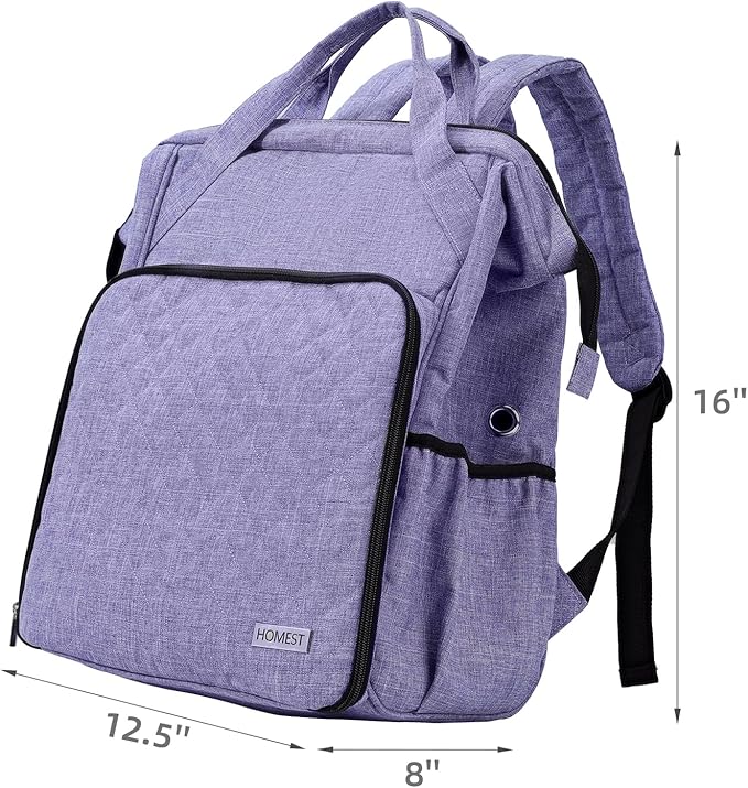 HOMEST Crochet Bag Organizer, Large Capacity Yarn Storage, Knitting Bag for Carrying Projects, Crocheting Hooks, Suppliers, Needles and Accessories, Purple