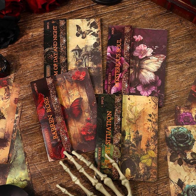 120 Sheets Gothic Scrapbooking Paper for Scrapbook Kit, Vintage Ephemera for Junk Journals, Magic Decoupage Paper for Journaling Supplies , Dark Academia Wall Decor Room for Home Decorations