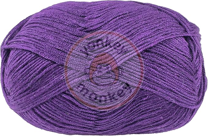 10-Pack of Yonkey Monkey 500 Grams Yarn - 70% Rayon derived from Bamboo, 30% Cotton - Imported - Violet 9022