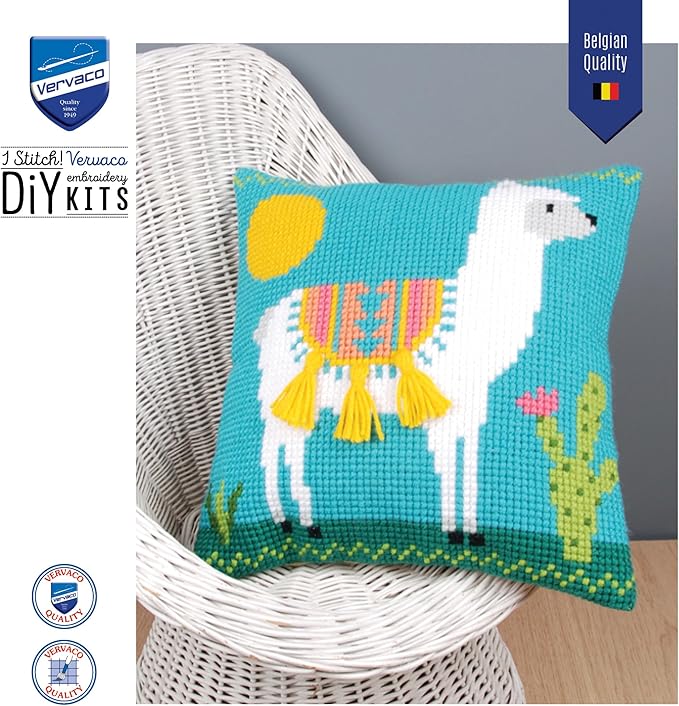 Vervaco Cross Stitch Cushion Kit Llama PN-0173529