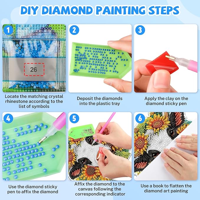 Bowetile Hanging Diamond Art Cow Kits for Adults, 5D Special Shape Diamond Painting Sunflower Kits, Animal Diamond Gem Art Suncatchers Painting Pendant Ornament for Home Garden Wall Decor