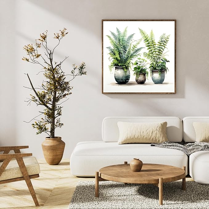 Paint by Numbers Kit for Adults Beginner, Green Plant Adult Paint by Number Kits on Canvas, Potted DIY Acrylic Oil Painting by Numbers for Adults, Perfect for Home Wall Decor 16X16 Inch