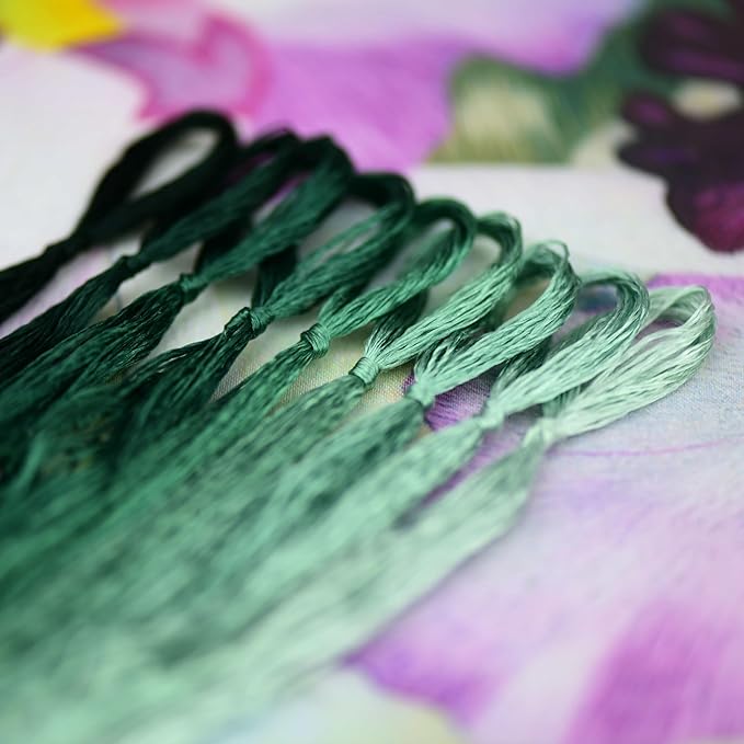 Natural 100% Silk Thread, Handmade Embroidery Thread Silk Floss 9 Colors 110m Each (34)