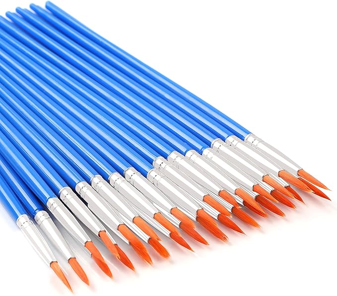 30 Pcs Round Paint Brushes, Small Brush Bulk for Miniature Detail Painting