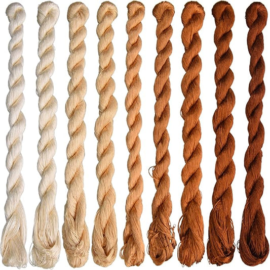 Natural 100% Silk Thread, Handmade Embroidery Thread Silk Floss 9 Colors 110m Each (46)