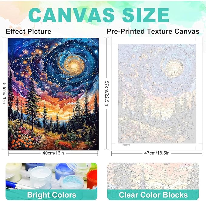 cviokrdu Landscape Paint by Numbers Kit for Adults - Scenery Adult Paint by Number Kits on Canvas, DIY Oil Painting for Gift Home Wall Decor (16x20inch)