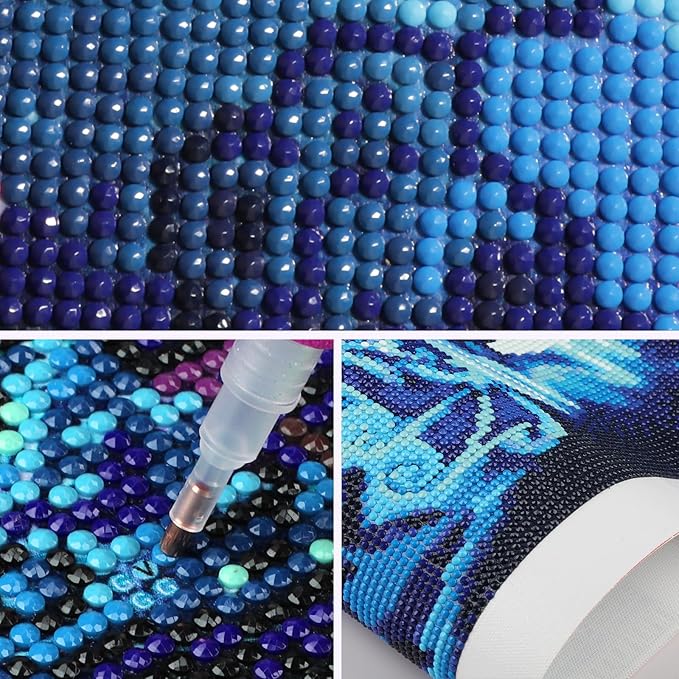 SENQAO Halloween Diamond Painting Kits for Adults, Moon Witch Pumpkin Diamond Art Kits Full Drill Bats Star Diamond Dots Paint with Diamonds Gem Arts and Crafts Home Wall Decor 12x16inch