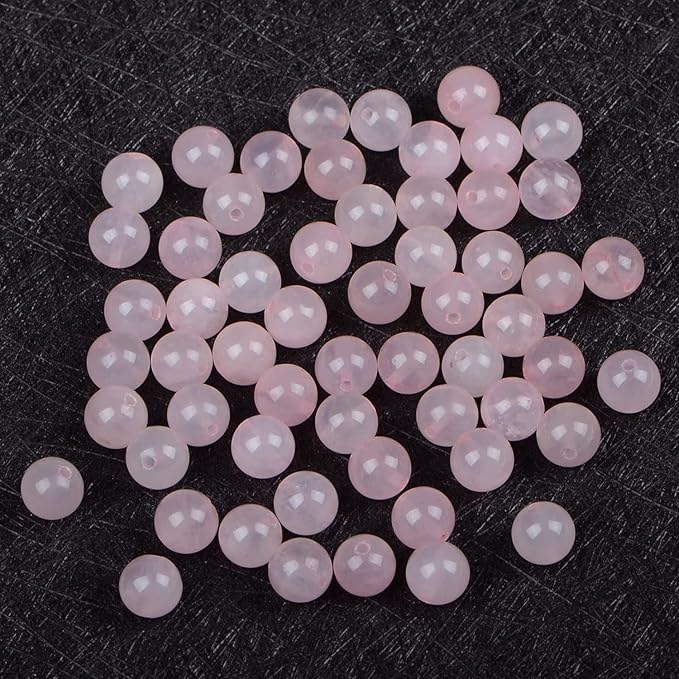 bymitel 210pcs natural crystal beads stone gemstone round energy healing loose beads with stretch cord for jewelry making bracelets anklets (rose quartz, 4mm 210pcs)