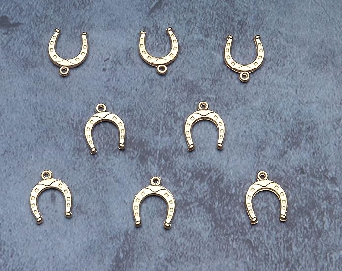 50 Pcs Horseshoe charms Metal Vintage Pendants for Jewelry Making Finding Kits Necklace Bracelet Crafting Keychain Key Rings DIY Gift Idea Accessories Supplies