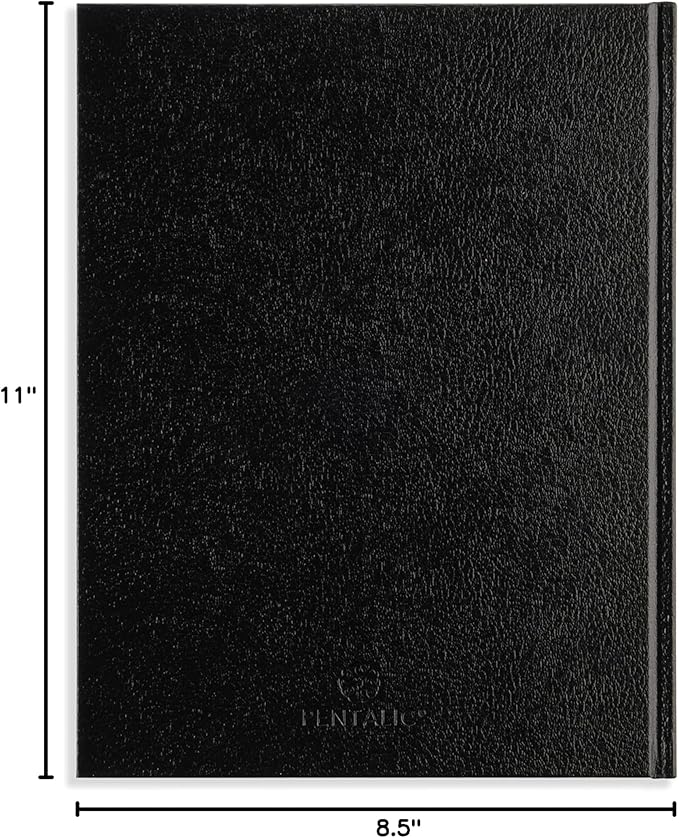 Pentalic - 8.5"x 11" Hardbound Sketchbook, 110 Sheets, Black
