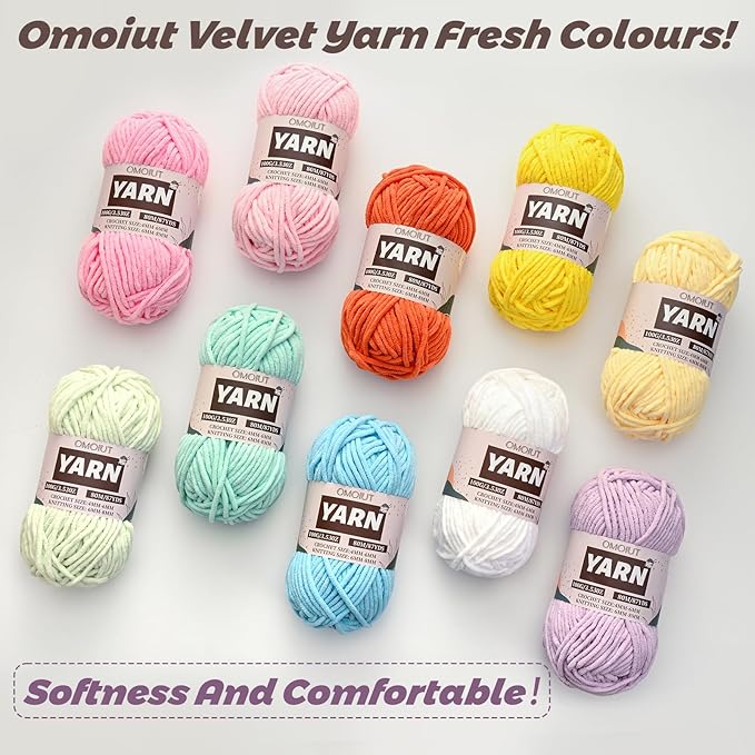 12 Pack Chunky Chenille Yarn for Crocheting, Bulky Velvet Yarn for Crochet, Baby Yarn for Crocheting Soft Blanket, 42.3 oz (1050 yds) Amigurumi Yarns for Craft Set C