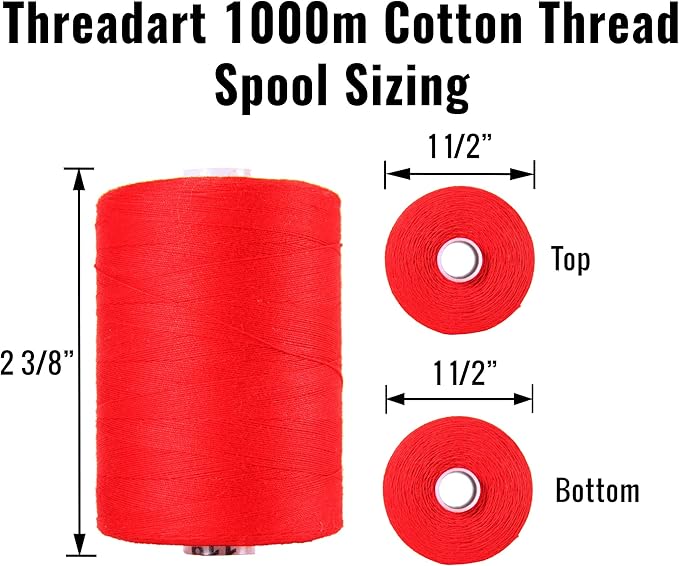 Threadart 100% Cotton Thread | for Quilting, Sewing, and Serging | 1000M Spools 50/3 Weight | Pumpkin 214