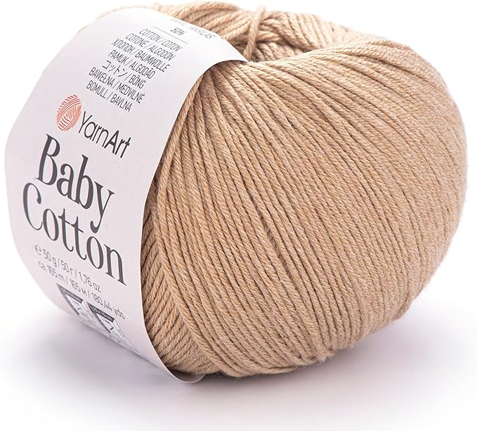 YarnArt Baby Cotton Yarn - Soft Knitting Yarn for Baby & Summer, 50% Cotton 50% Acrylic, 1.76 Oz, 180.44 Yds, Ideal for Amigurumi & Crochet Projects (405)