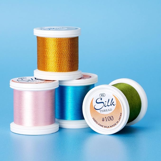 YLI Threads Silk Thread – 100 wt Fine Japanese Silk for Appliqué, EPP, and Quilting - Medium Sea Green