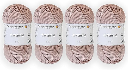 4 Skein/Pack Schachenmayr (SMC) Catania Originals Yarn, Each Ball 1.76 Oz (50gr) / 136 Yards (125 m), 100% Mercerized Cotton for Knitting and Crochet Yarn, Sport Weight, 257 - Raffia