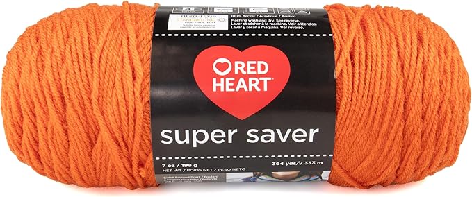 Craft County Size 4 (Medium) 100% Acrylic Fiber Yarn – Variety of Color and Pattern Options – Great for Crochet, Knitting, and Weaving (Carrot)