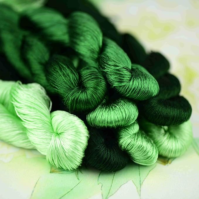 Natural 100% Silk Thread, Handmade Embroidery Thread Silk Floss 8 Colors 110m Each (31)