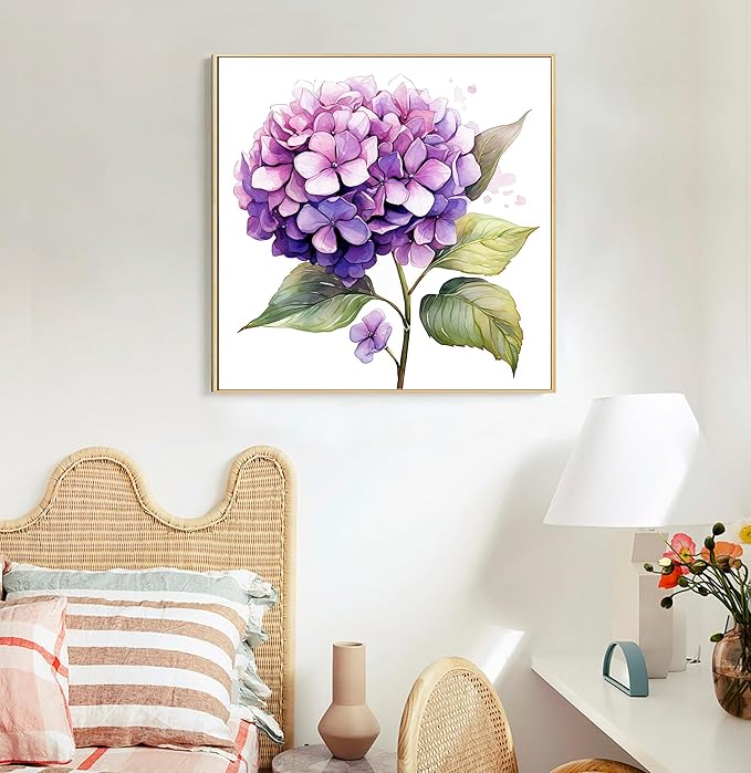 Framed Paint by Numbers Kit for Adults Beginners & Kids Ages 8-12, Flowers Acrylic Easy Paint by Number with Frame, Watercolor Paint by Number Kits on Canvas Framed (10 * 10 Inch, without Easel)
