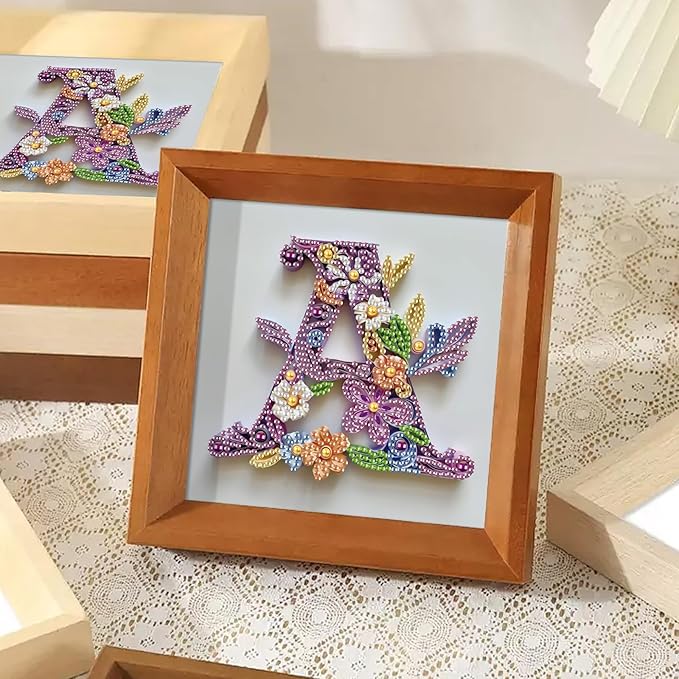 MVVMTOP Diamond Painting Kit, 5D DIY Letter A, Special Shape Crystal Artificial Diamond Art Partial Mosaic Handicraft for Beginners, Wall Decor Gift for Bedroom, Office, Living Room 6.7x6.7in