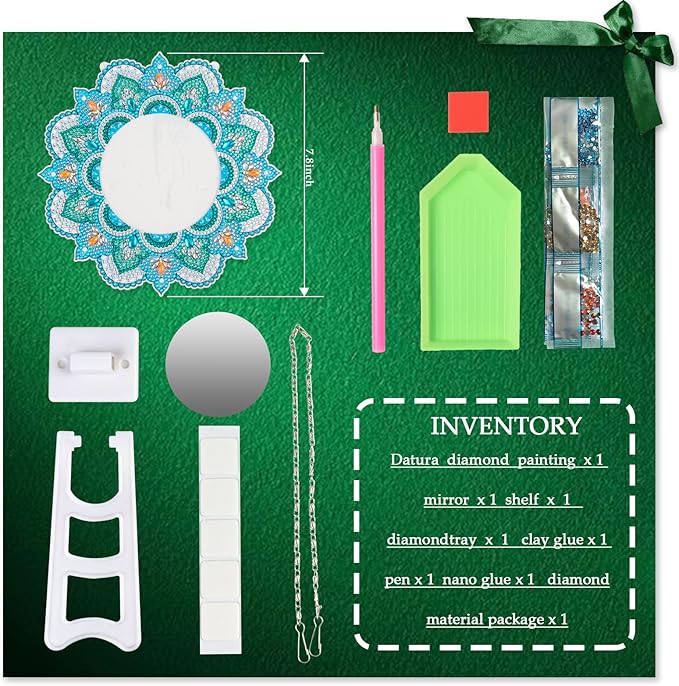 antor DIY Diamond Art Painting Mirror for Adults DIY Special Shaped Crystal Diamond Art Painting Kit Mirror Makeup Mirror Christmas Halloween Birthday Gifts Art Crafts Home Decor