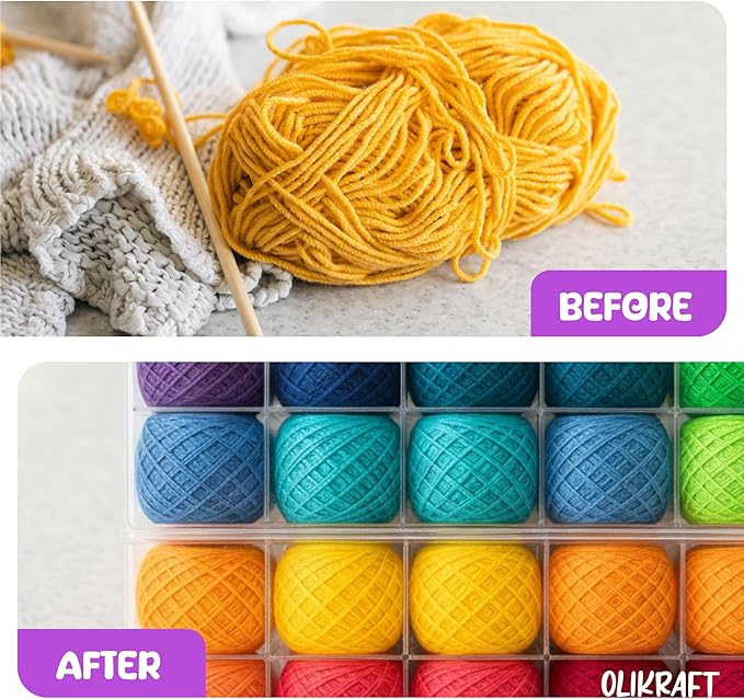 Olikraft Manual Yarn Winder | Yarn Ball Winder, Roller, Baller Crochet Spinner for Crocheting | Clamp for 1 3/4" Surfaces | Create Cakes up to 4oz