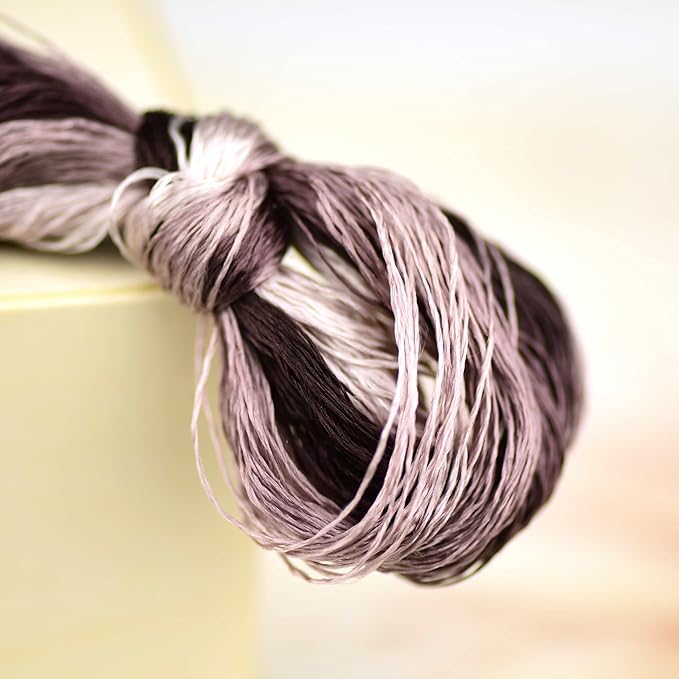Natural 100% Silk Thread, Handmade Embroidery Thread Silk Floss 7 Colors 110m Each (23)