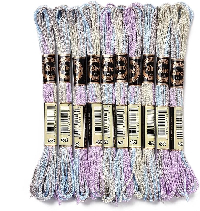 FASHEWELRY 10 Skeins Embroidery Floss Thread 0.5mm Dyed Cross Stitch Floss 6-Ply Lilac Friendship Bracelet String for Jewelry Making Bracelets Sewing Knitting Stitching Craft DIY