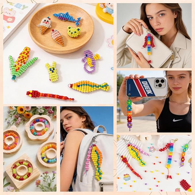 2880Pcs Pony Beads for Jewelry Making, 24 Color Plastic Pony Beads Bulk, 6×9mm Friendship Bead Bracelet Kit for Hair Braiding, Keychains, Necklaces, DIY Crafts Gifts