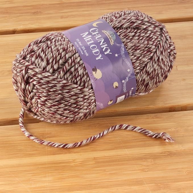JubileeYarn Chunky Melody Yarn - 100g/Skein Bulky Wool Blend - Purple Haze - 4 Skeins