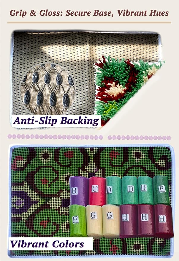 KitsMaster Latch Hook Kits for Adults, Crafts for Adults Women New Hobbies DIY Printed Canvas Rug for Home Decor Festival Gift 23.6''x15.8'' (Symmetrical Splendor)