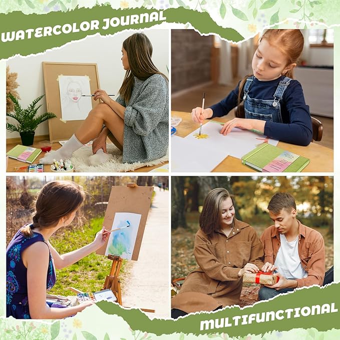 40 Sheets Watercolor Journal 4x6”, 140 lb/300 GSM Watercolor Sketchbook Cold Press Watercolor Paper Watercolor Notebook for Painting, Drawing