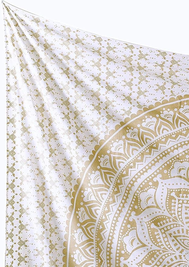 popular handicrafts hippie mandala ombre tapestry wall hanging - indian maditation golden gypsy bohemian hippy psychedelic dorm room decor poster 30 x 40 inch
