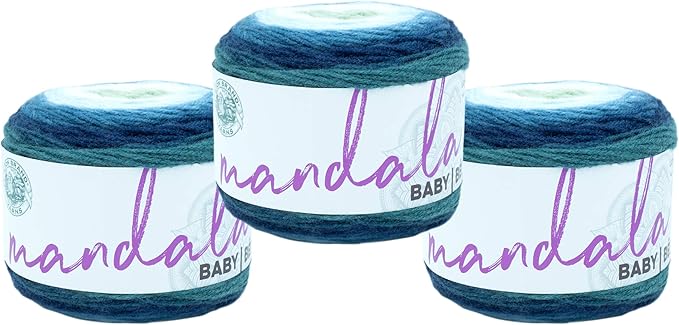 (3 Pack) Lion Brand Yarn Mandala Baby Yarn, Echo Caves