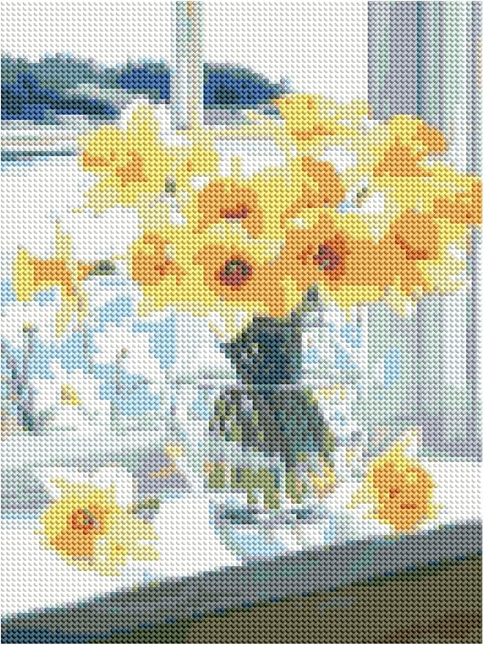 DOTZSO Flowers Diamond Painting Kits for Adults, Easy DIY 5D Round Full Drill Diamond Art kit Diamond Dot Crystal Gem Art and Craft for Beginners Home Wall Decor 12x16 Inches