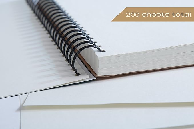 Bachmore Sketchpad 9X12 Inch (68lb/100g), 100 Sheets of Spiral Bound Sketch Book for Artist Pro & Amateurs | Marker Art, Ink Art, Colored Pencil, Acrylic Paint, Charcoal for Sketching