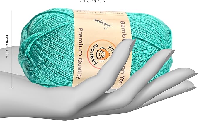 10-Pack of Yonkey Monkey 500 Grams Yarn - 70% Rayon derived from Bamboo, 30% Cotton - Imported - Light Green 9071
