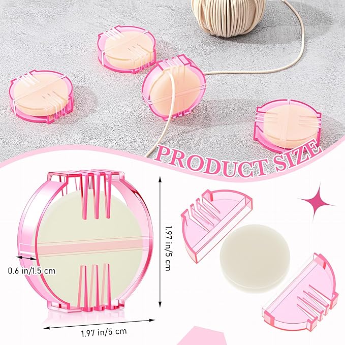 Maitys 4 Pcs Thread Wax Thread Conditioner Beeswax for Hand Sewing Embroidery Beeswax Floss Conditioner for Quilting Sewing Strengthening Line Embroidery Wax (White,Pink Case)