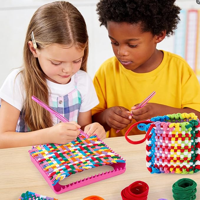 HABSKT Creative Weaving Loom Kit, DIY Arts & Crafts for Kids and Adults, Makes Potholders and Bags, Ideal Birthday Gift for Girls Ages 6-12