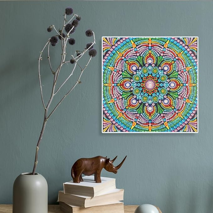 AiYuanzsh Special Shape Diamond Painting Set for Adults, Mandala 5D Partial Drilling Diamond Art Set for Beginners, Paint Gem Art Painting Crafts with Diamonds 30x30cm
