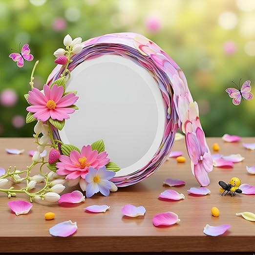 Colorful Floral Petal Washi Tape Set – Decorative Masking Tape for Scrapbooking, Journals, DIY Crafts, and School Office Supplies, Cute Flower Stickers, Adhesive Paper Tapes for Aesthetic