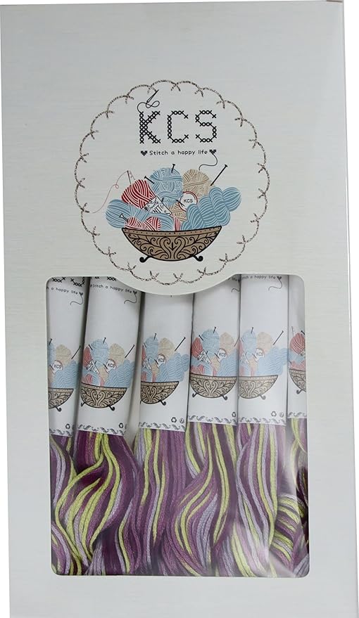 KCS Big skeins of 25 Meters Size 25 Color Variegated Cross Stitch Stranded Threads,6 skeins,4503