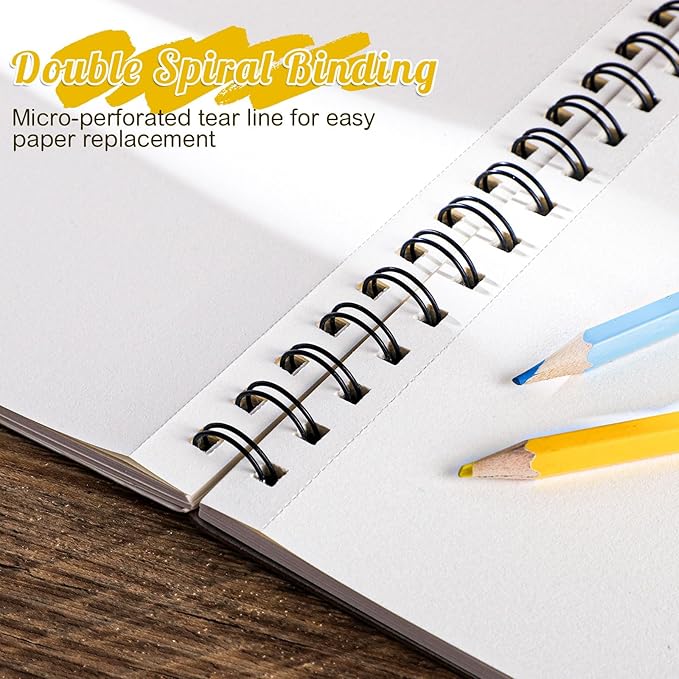 Sketch Book 8.5×11 inch, Spiral Bound Sketch Pad 50 Sheets (68lb/100gsm), Acid-Free Sketchbook for Drawing Painting Sketching, Art Paper Drawing Supplies for Teens Adults Artists Ideal Gifts