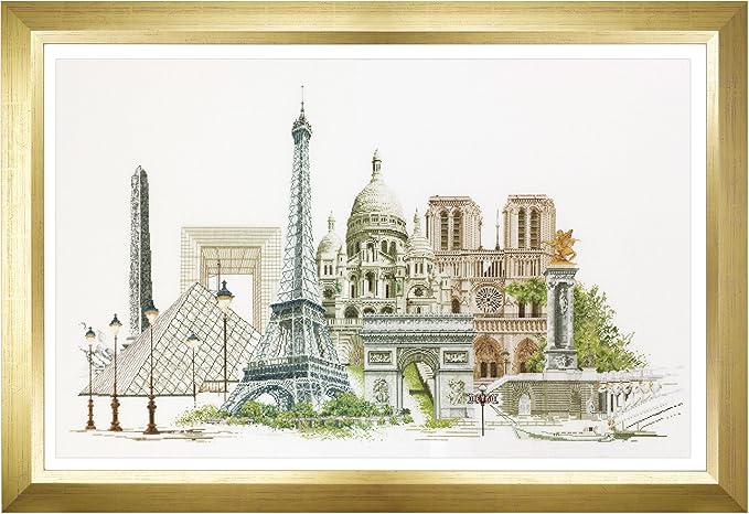 Thea Gouverneur - Counted Cross Stitch Kit - Paris - Aida - 18 Count - Embroidery Kit for Adults - DMC Embroidery Threads and Other Cross Stitch Supplies Included - 472A