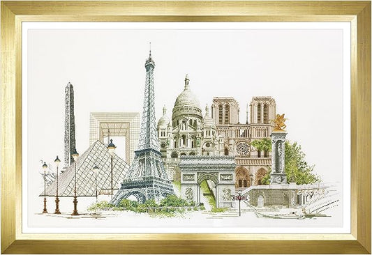 Thea Gouverneur - Counted Cross Stitch Kit - Paris - Aida - 18 Count - Embroidery Kit for Adults - DMC Embroidery Threads and Other Cross Stitch Supplies Included - 472A